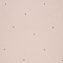 Musselin Bestickte Gänseblümchen - softrosa