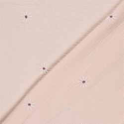 Musselin Bestickte Gänseblümchen - softrosa