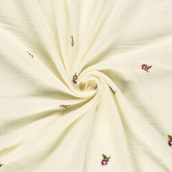Musselin Bestickte kleine Blume - creme