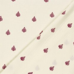 Musselin Bestickt Ornament - creme/pink