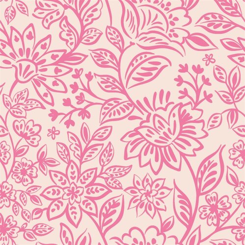 Musselin Blumenzauber - creme/hellink