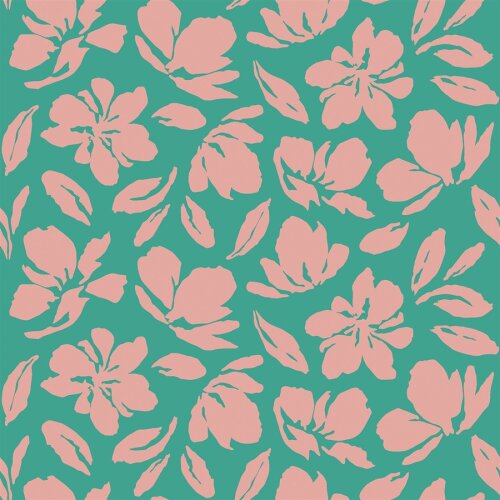 Musselin Blumenwind - hellpetrol