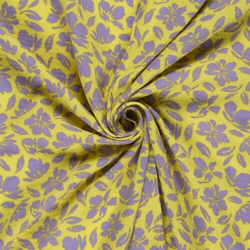 Musselin Blumenwind - gelb
