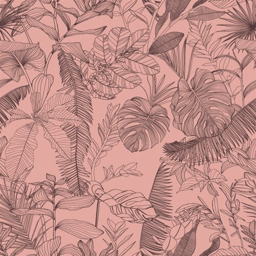 Musselin Dschungelpflanzen - rosa