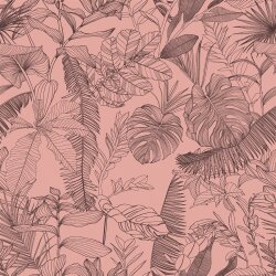 Musselin Dschungelpflanzen - rosa