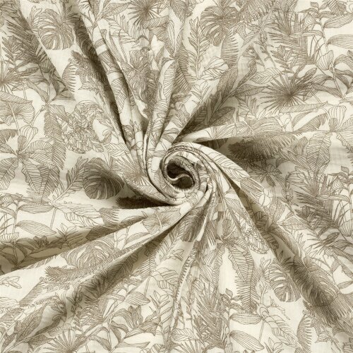 Musselin Dschungelpflanzen - creme