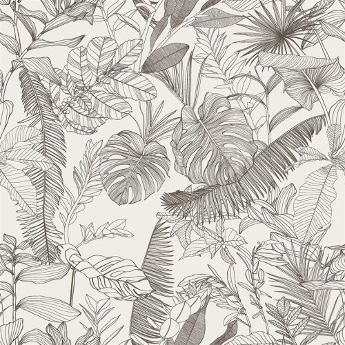 Musselin Dschungelpflanzen - creme