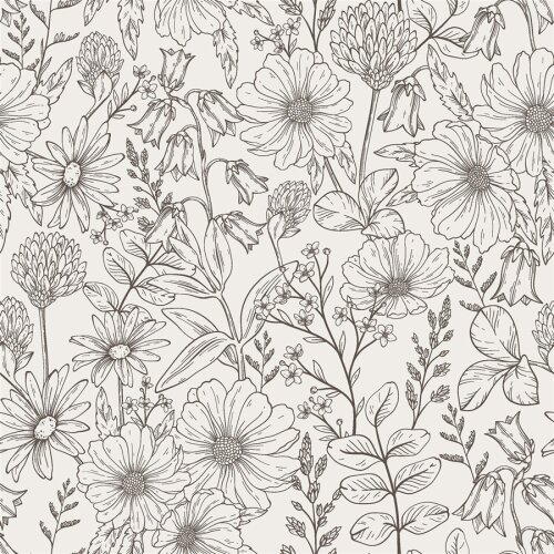 Musselin Blumenwiese - creme