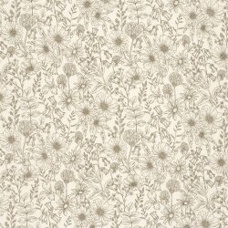 Musselin Blumenwiese - creme