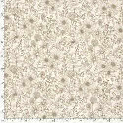 Musselin Blumenwiese - creme