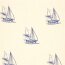 Musselin Segelboote - creme/stahlblau