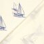 Musselin Segelboote - creme/stahlblau