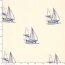 Musselin Segelboote - creme/stahlblau
