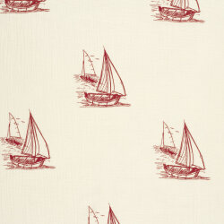 Musselin Segelboote - creme/rot