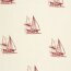 Musselin Segelboote - creme/rot