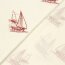 Musselin Segelboote - creme/rot