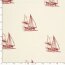 Musselin Segelboote - creme/rot