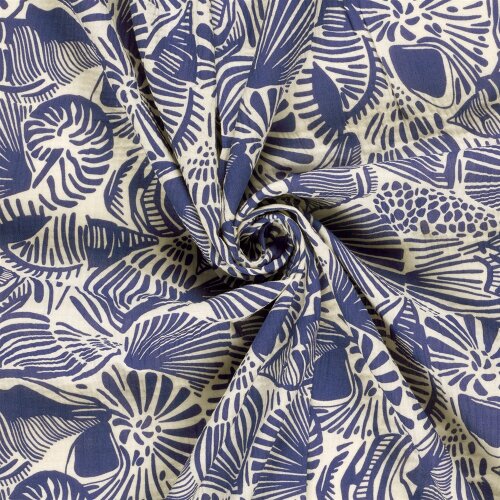 Musselin Muschelkunst - königsblau