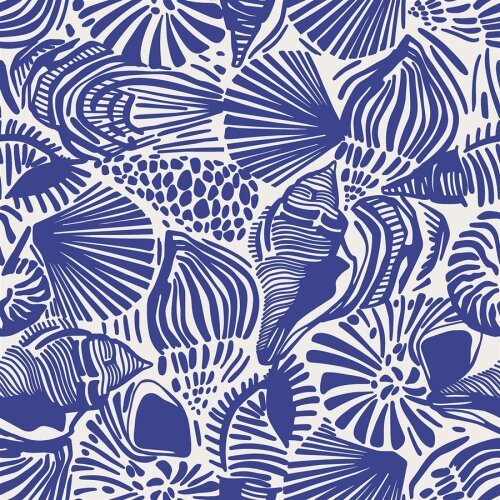 Musselin Muschelkunst - königsblau