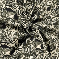 Musselin Muschelkunst - creme/dunkelblau