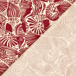 Musselin Muschelkunst  creme/rot