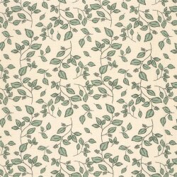 Musselin Blätterregen - beige/salbei