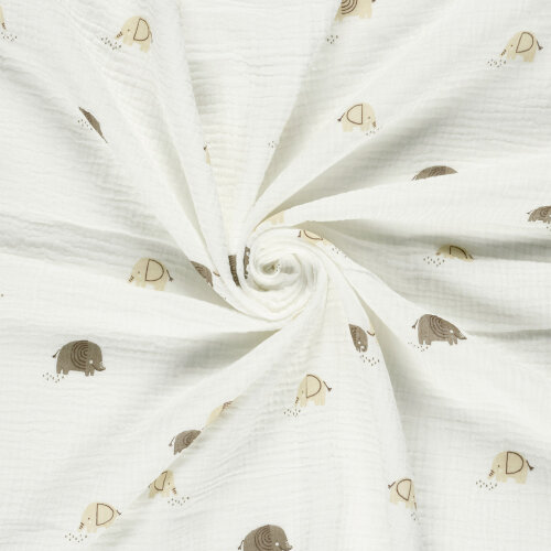 Musselin Elefanten - creme/beige