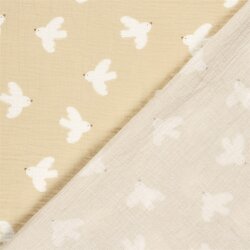Musselin weiße Tauben - hellbeige