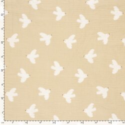 Musselin weiße Tauben - hellbeige