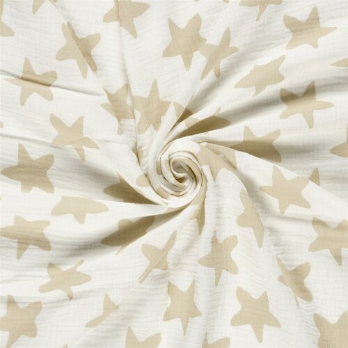 Musselin Sterne - creme/beige