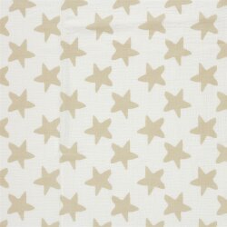 Musselin Sterne - creme/beige