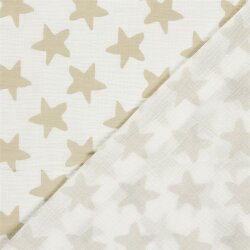 Musselin Sterne - creme/beige