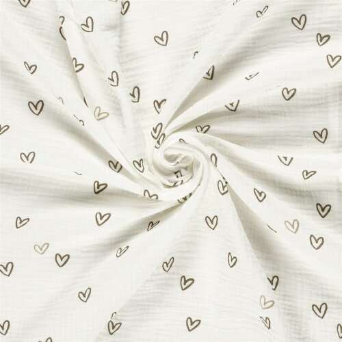 Musselin Herzen - creme