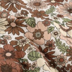 Musselin Blütenvielfalt - creme/altrot