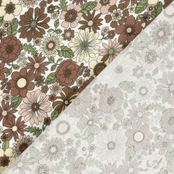 Musselin Blütenvielfalt - creme/altrot