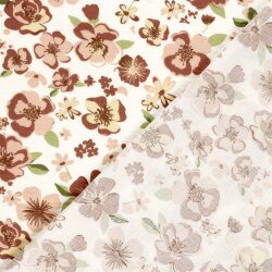 Musselin Blüten - creme/antikpink