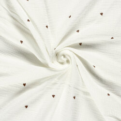 Musselin kleine Herzen - creme