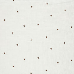Musselin kleine Herzen - creme