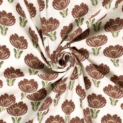 Musselin Ornament Blumen - creme/antikpink
