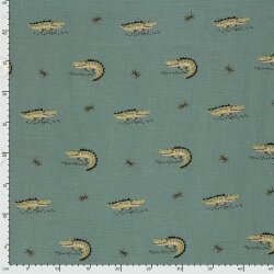 Musselin Krokodile - hellindigo