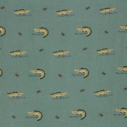 Musselin Krokodile - hellsmaragd