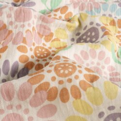 Musselin bunte Blumenräder - creme