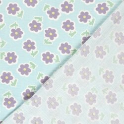 Musselin Schnittblumen - eisblau