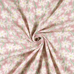 Musselin Blumen Aufgereiht - hellrosa