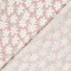 Musselin Blumen Aufgereiht - hellrosa