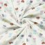 Musselin bunte Herzblumen - creme