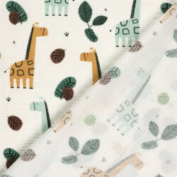 Musselin bunte Giraffen - creme