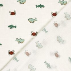 Musselin Meerestiere - creme