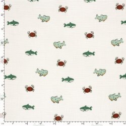 Musselin Meerestiere - creme