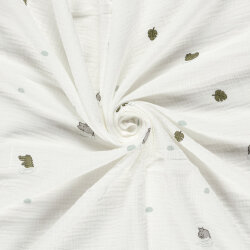 Musselin Krokodil & Nilpferd - creme